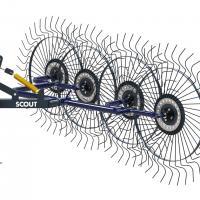 Грабли ворошилки СКАУТ PL-4600 для трактора, четыре колеса сгребания